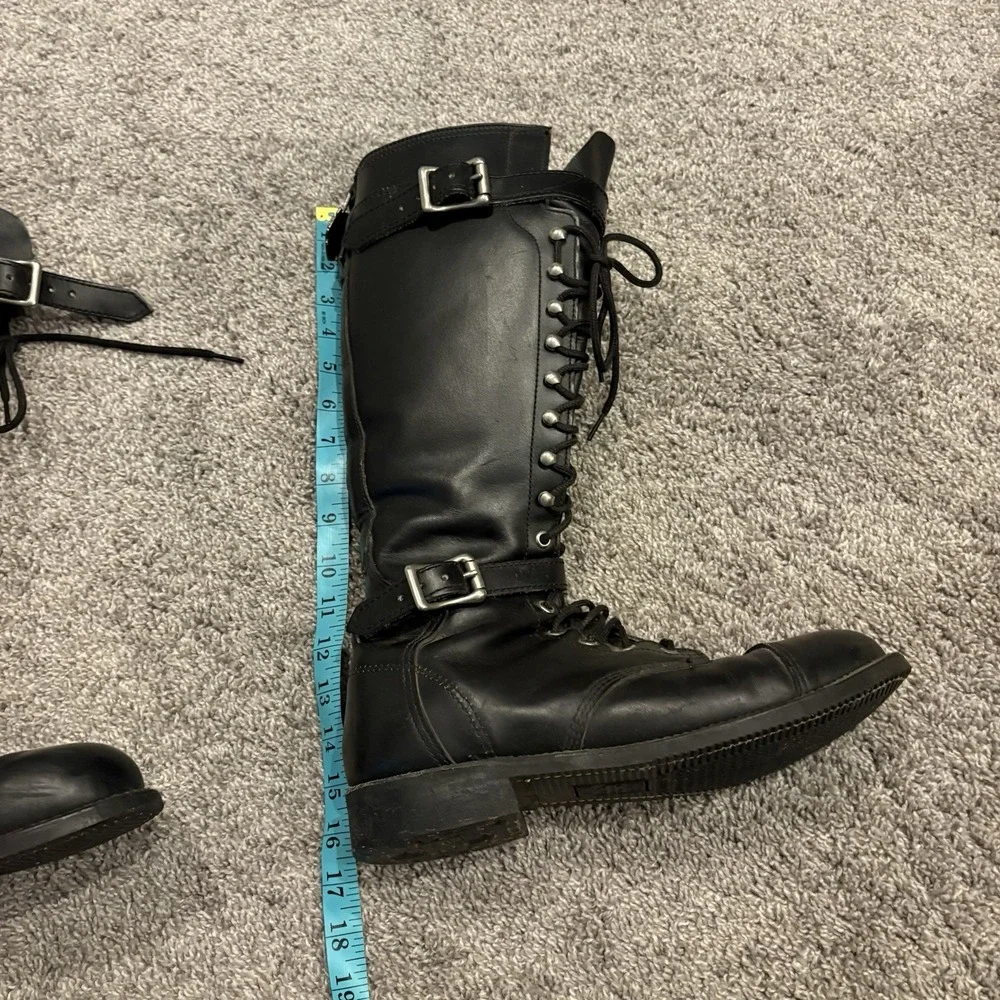 Harley Davidson Boots Mens 9 M Motorcycle Tall Leather Lace Up Buckle Biker USA